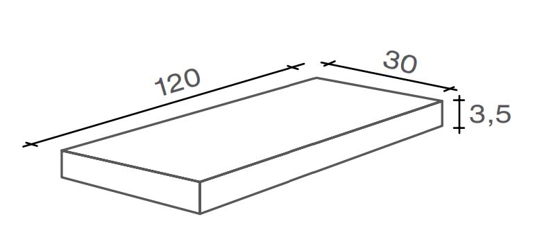 SUITE - CONCEPT Angolare Costa Retta Muddy 30x120x3,5cm SUITE - CONCEPT Angolare Costa Retta Muddy 30x120x3,5cm