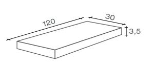 MORE Angolare Costa Retta Noce    30x120x3,5cm