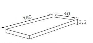 MORE Angolare Costa Retta  Miele   40x160x3,5cm