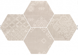 GESSO Natural White Esagona Patchwork 25,5x29,4cm Nat. Rett. 9,5mm