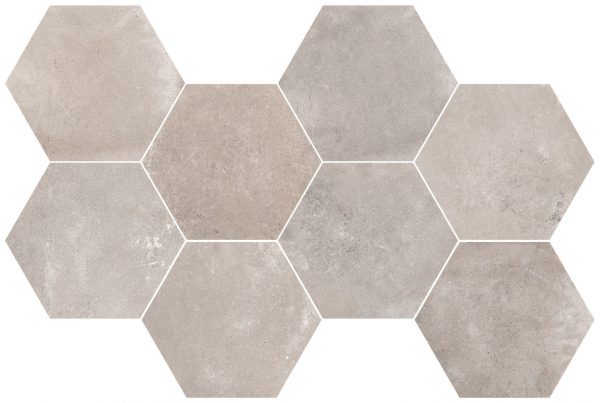 BACKSTAGE Mosaico Hexagon Ash 51x29,2cm Nat. Rett. 8,5mm
