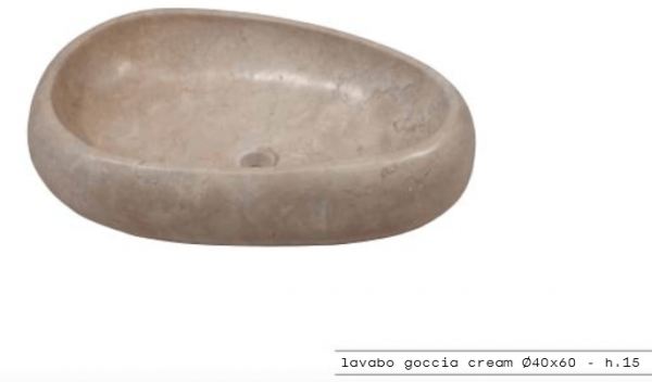 Goccia Cream 40x60 cm - hl. 15 cm