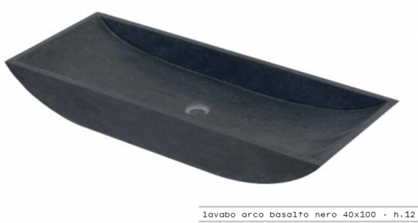 Arco Basalto Nero 40x100 cm - hl. 12 cm