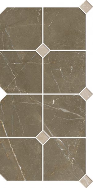 CROTONE Mosaico Marmi Crotone Umber/Sand   20x40cm Nat. Rett.