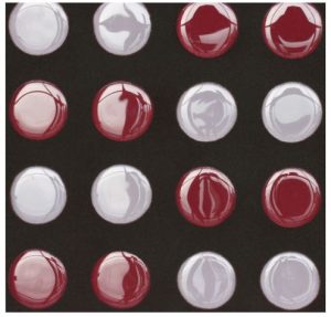 ARCHITECTURAE, Tondi Large Lisci Allineati Cipria-Lampone Mosaico, 30x30 cm
