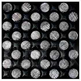 ARCHITECTURAE, Geometrie Liscio (maschera 2) Nero-Platino Mosaico, 25,8x25,8 cm