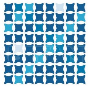 ARCHITECTURAE, Tondi Medi Stars D Blu - Cobalto - Navy - Nuvole Mosaico, 25,8x25,8 cm