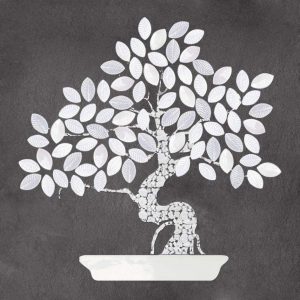 NATURAE ALBERI, Bonsai Pannello Stuccato (Antracite C240) Inverno B, 80x80cm