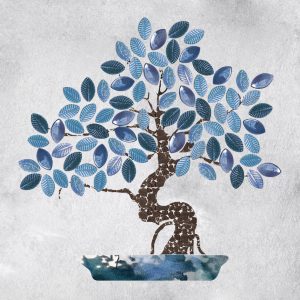 NATURAE ALBERI, Bonsai Pannello Stuccato (Bianco Assoluto C470) Sky A, 80x80cm