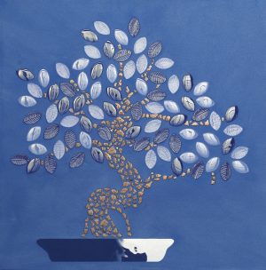 NATURAE ALBERI, Bonsai Pannello Stuccato (Zaffiro C260) Sky B, 80x80cm