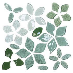 NATURAE FOGLIE, Foglie Fantasia Mix Mint B mosaico, 30x30cm