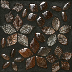NATURAE FOGLIE, Foglie Fantasia Mix Marrone Tabacco mosaico, 30x30cm