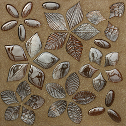 NATURAE FOGLIE, Foglie Fantasia Mix Marrone Tabacco mosaico, 30x30cm