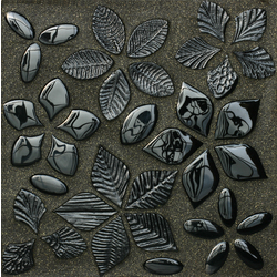 NATURAE FOGLIE, Foglie Fantasia Mix Nero mosaico, 30x30cm
