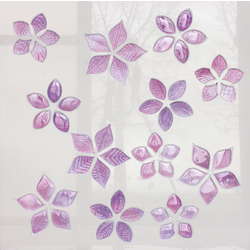 NATURAE FOGLIE, Tiles White Corolle Mix Mineral Lilla Kunzite, 60x60cm