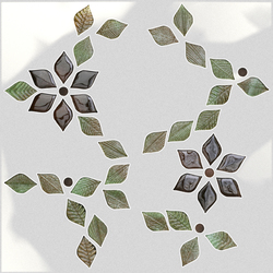 NATURAE FOGLIE, Tiles White Rampicante Mix Sottobosco, 60x60cm