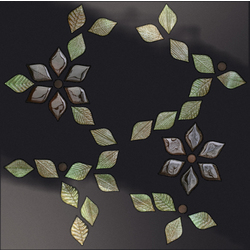 NATURAE FOGLIE, Tiles Black Rampicante Mix Sottobosco, 60x60cm