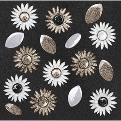 NATURAE MARGHERITE, Fleur Mix Lurex Perlage mosaico, 30x30cm