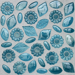 NATURAE MARGHERITE, Margherite Fantasia Azzurro Acqua - mosaico, 30x30cm