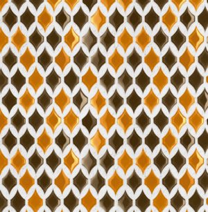 SCULPTURAE, Arabesco liscio (maschera 2) Melograno Wengè mosaico, 25,4x26,6cm