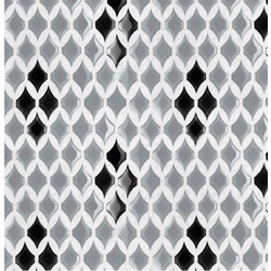 SCULPTURAE, Arabesco liscio (maschera 4) Nero Fumè mosaico, 25,4x26,6cm