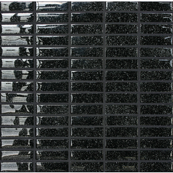 SQUARRY, Bacchette Lurex Nero Silver mosaico, 30x30cm