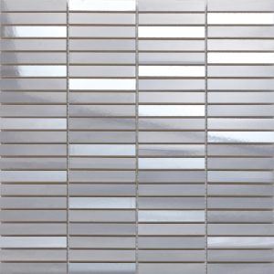 STUDIO Mosaico Studio Grigio   1,2x7,3cm 25x75cm  In Pasta Bianca