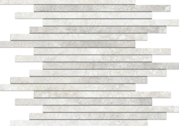 METEORA   Mosaico Asimmetrico Monocolore 18 Pezzi  Bianco   30x30 cm
