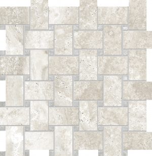STREAM  Mosaico Basket  Foglio Bone   30 x 30 cm