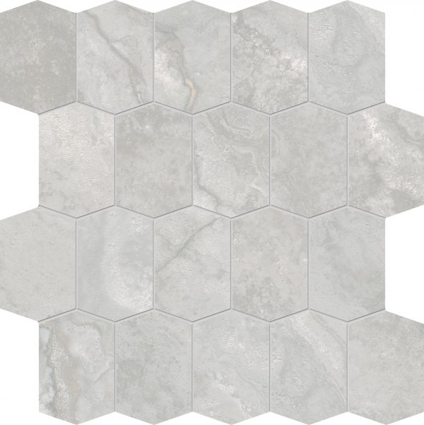 STREAM  Mosaico Hexagon Foglio  Silver  31 x 35 cm