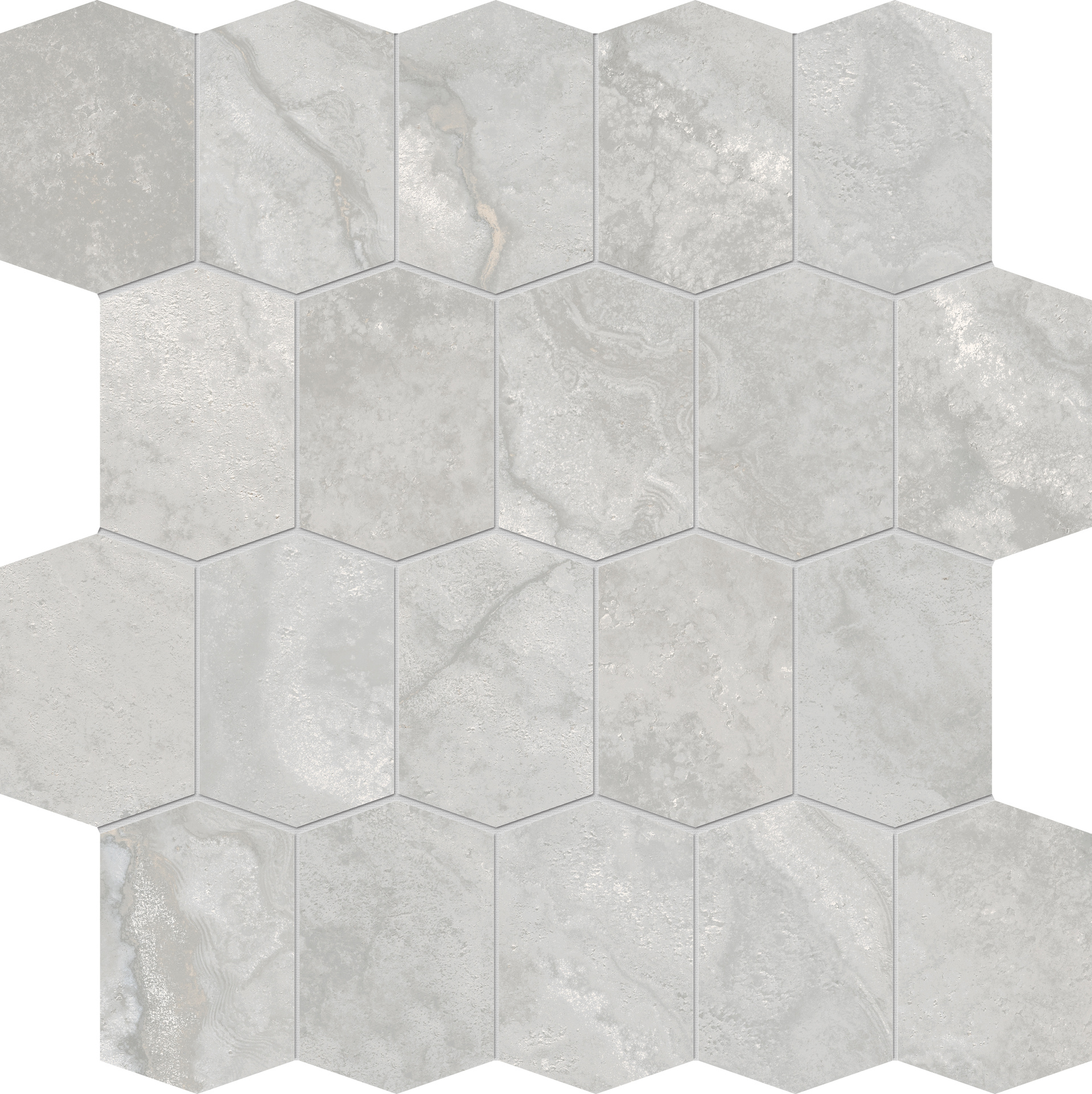 STREAM Mosaico Hexagon Foglio Silver 31 x 35 cm STREAM Mosaico Hexagon Foglio Silver 31 x 35 cm