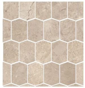 VELVET  Mosaico Hexagon  Foglio Almond  31 x 35 cm Rett.