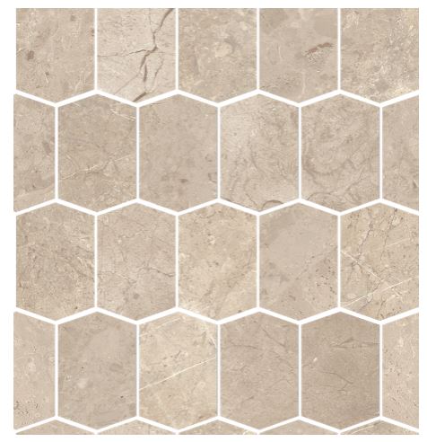 VELVET Mosaico Hexagon Foglio Almond 31 x 35 cm Rett. VELVET Mosaico Hexagon Foglio Almond 31 x 35 cm Rett.