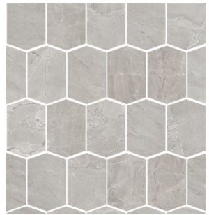 VELVET  Mosaico Hexagon  Foglio Grey  31 x 35 cm Rett.