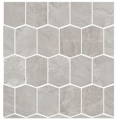 VELVET Mosaico Hexagon Foglio Grey 31 x 35 cm Rett. VELVET Mosaico Hexagon Foglio Grey 31 x 35 cm Rett.