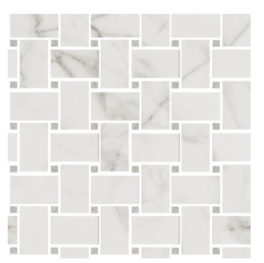 VELVET Mosaico Basket Foglio White 30 x 30 cm Rett. VELVET Mosaico Basket Foglio White 30 x 30 cm Rett.