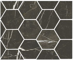 ÉLITE Mosaico Esagono  Dark Brown   30x35cm Glossy Rett.