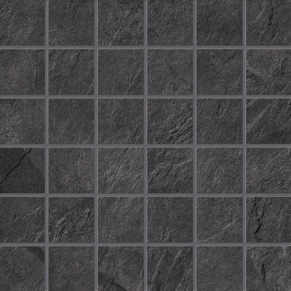 STONEWORK Ardesia Nera Mosaico Su Rete 30x30cm Rett. STONEWORK Ardesia Nera Mosaico Su Rete 30x30cm Rett.