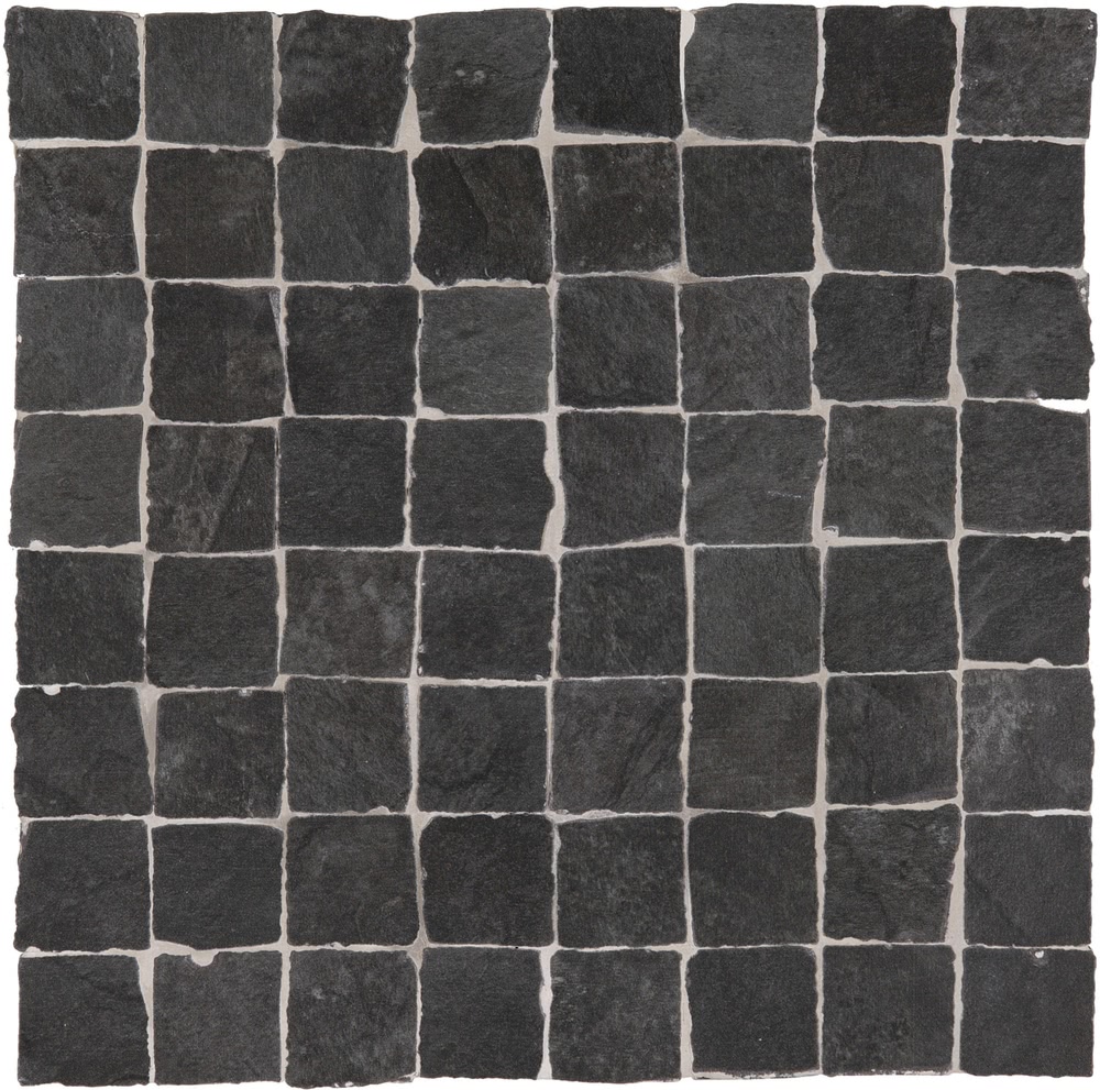 STONEWORK Ardesia Nera Mosaico Burattato 30x30cm Rett. STONEWORK Ardesia Nera Mosaico Burattato 30x30cm Rett.
