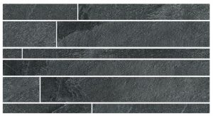 NATURAL STONE of CERIM  Modulo Listello Sfalsato  Coal      21x40 cm  Natt.