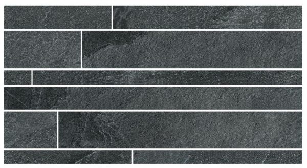 NATURAL STONE of CERIM  Modulo Listello Sfalsato  Coal      21x40 cm  Natt.