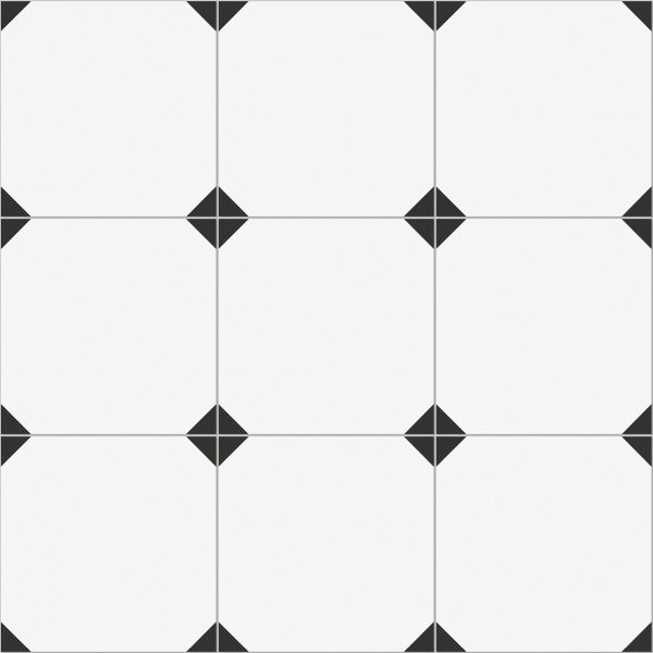 BLACK & WHITE Octagon Dots   20,5x20,5cm