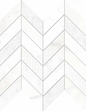 CONCERT  Mosaico Chevron White  Foglio 30x31cm