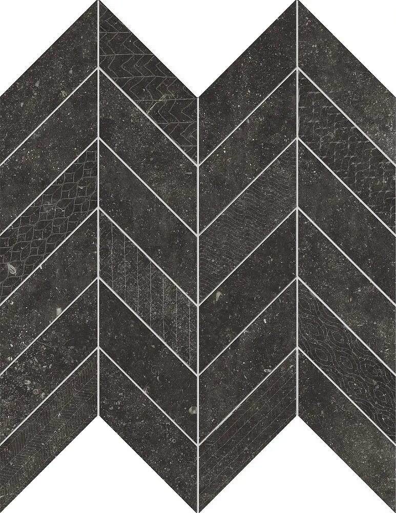 CONCERT Mosaico Chevron Black Foglio 30x31cm CONCERT Mosaico Chevron Black Foglio 30x31cm