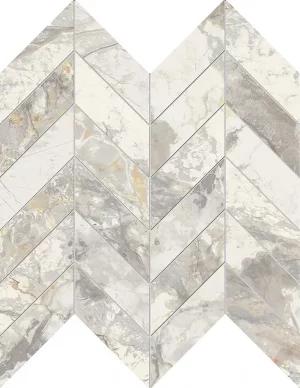 GOLDEN AGE  Mosaico Chevron  White  Foglio 30x31cm