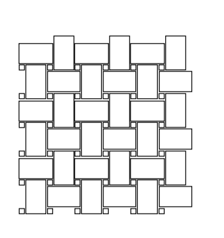 BLOOM Mosaico Basket Grey Foglio 30x30cm BLOOM Mosaico Basket Grey Foglio 30x30cm