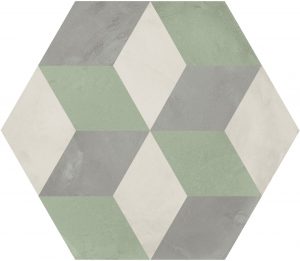 TERRA.ART 1741 Cubo  Sabbia/Menta  25x21,6cm Esagona