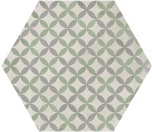 TERRA.ART 1741  Astro Sabbia/Menta  25x21,6cm Esagona