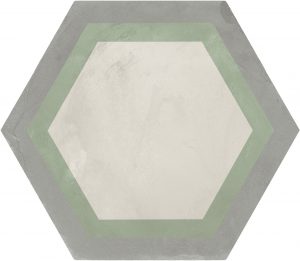 TERRA.ART 1741 Cornice  Sabbia/Menta  25x21,6cm Esagona