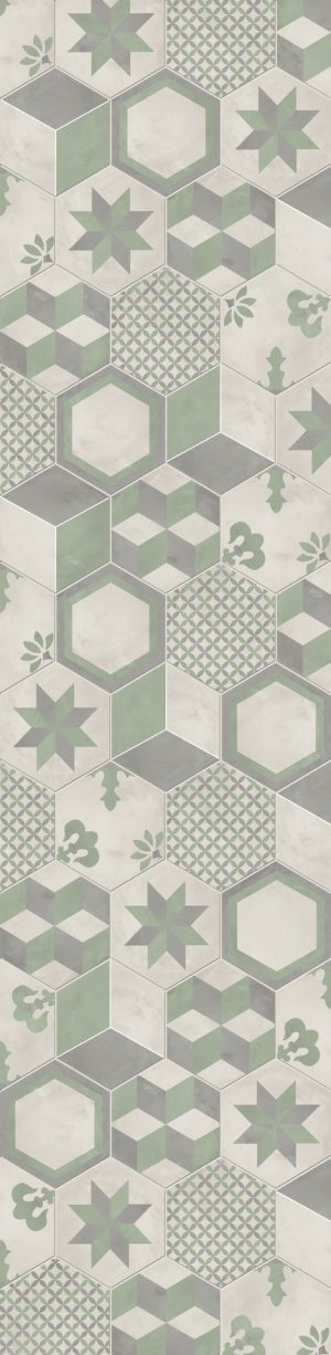 TERRA.ART 1741 Mix Sabbia/Menta  25x21,6cm Esagona